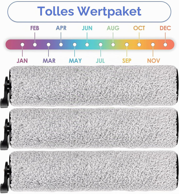 Ersatz-Bürstenwalzen Kompatibel mit Tineco iFloor 3 / Floor One S3 / iFloor 2 Schnurlosem Nass- und