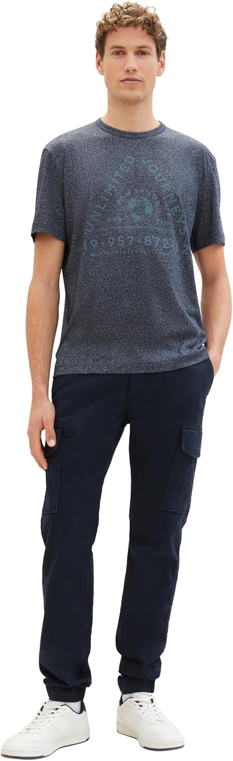TOM TAILOR Herren Regular Fit Cargo Hose mit Stretch M 10668 - Sky Captain Blue, M 10668 - Sky Capta