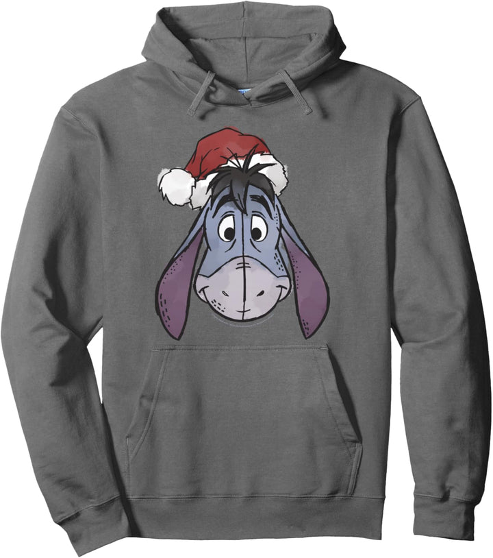 Disney Winnie The Pooh Christmas Eeyore Santa Hat Pullover Hoodie