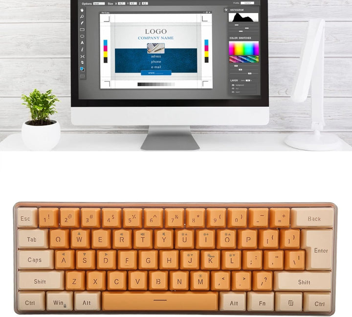60% Kabelgebundene Gaming-Tastatur, 61 Tasten RGB-Tastatur für PC, Kabelgebundene Kompakte PC-Tastat