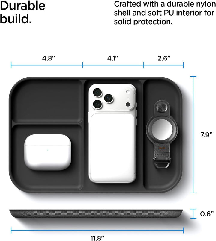 Spigen Ablageschale für Schlüssel und Geldbörse, Organizer Schale für Büro und Küche [4 Fächer &amp; Vie