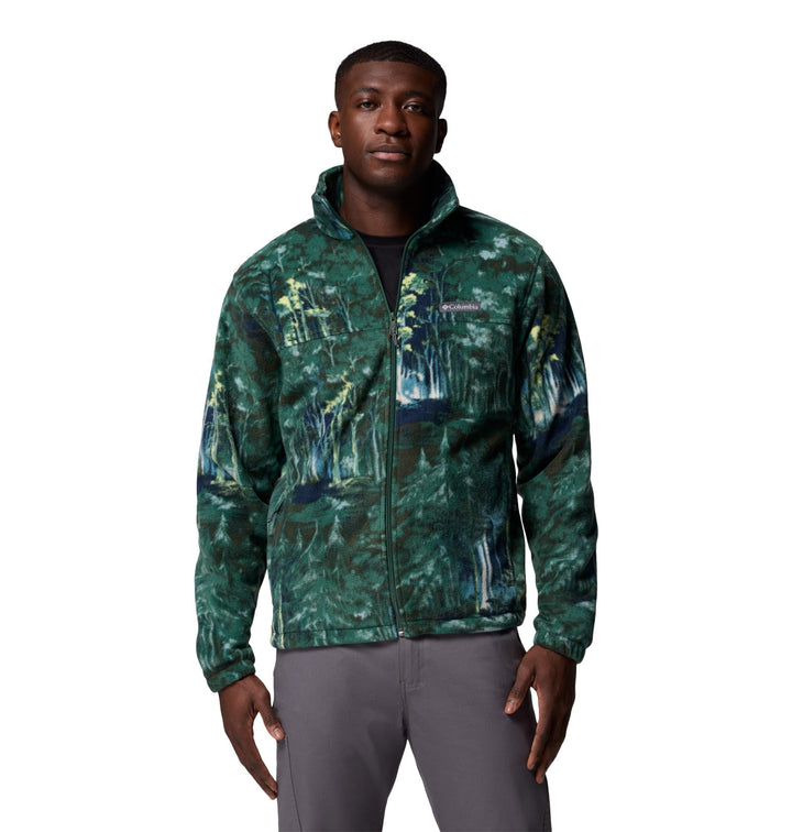 Columbia Herren Printed Jacket Steens Mountain Bedruckte Jacke M Rain Forest Deschutestrees, M Rain