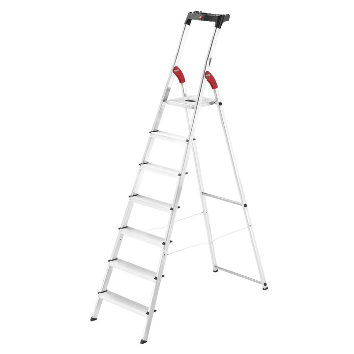 Hailo L60 StandardLine Alu-Sicherheits-Stehleiter - Leiter 7 Stufen belastbar bis 150 kg - stabile H