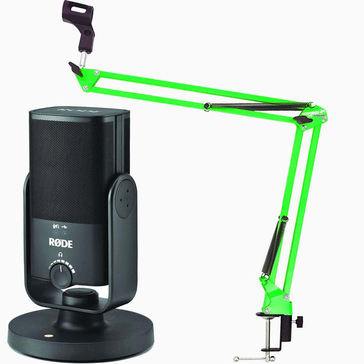 Rode NT-USB MINI USB-Podcast-Kondensatormikrofon + keepdrum NB35 GR Grün Mikrofonarm
