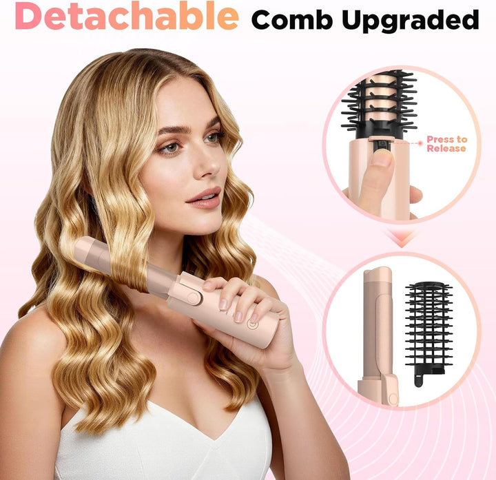Schnurloser Lockenstab 32mm, Curling Iron mit 4 Temperaturen Tragbare Reise, 7000 mAh USB-aufladbare