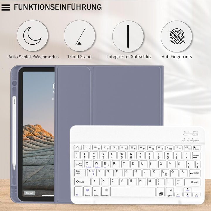 Hülle mit Tastatur für iPad Air 11 Zoll M4/M3/M2 (2026/2025/2024), iPad Air 5/4 Generation (2022/202