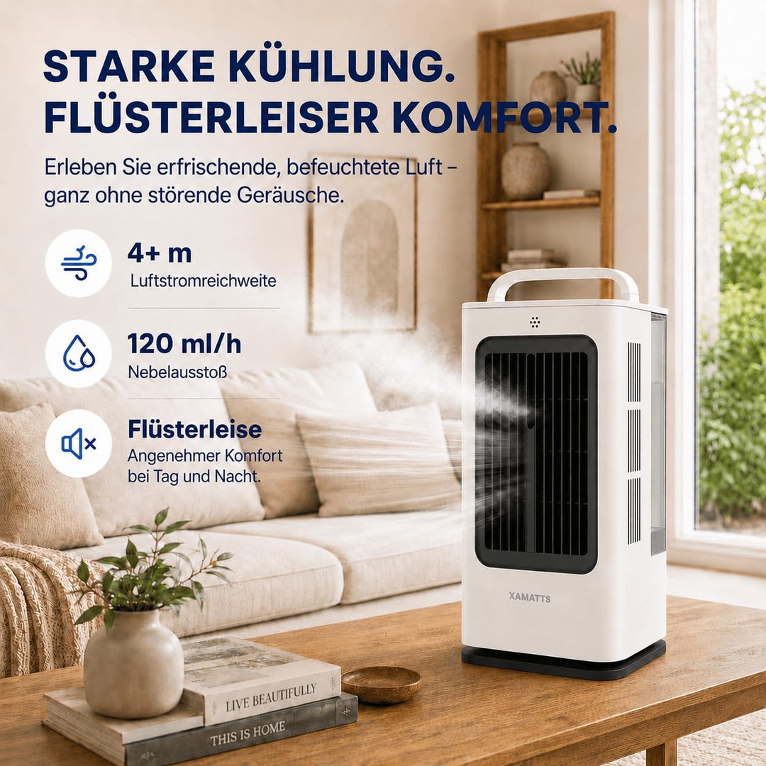 Klimaanlage Mobil, 3-in-1 Mobile Klimaanlage, Ventilator mit Wasserkühlung 1700ml Wassertank, Air Co