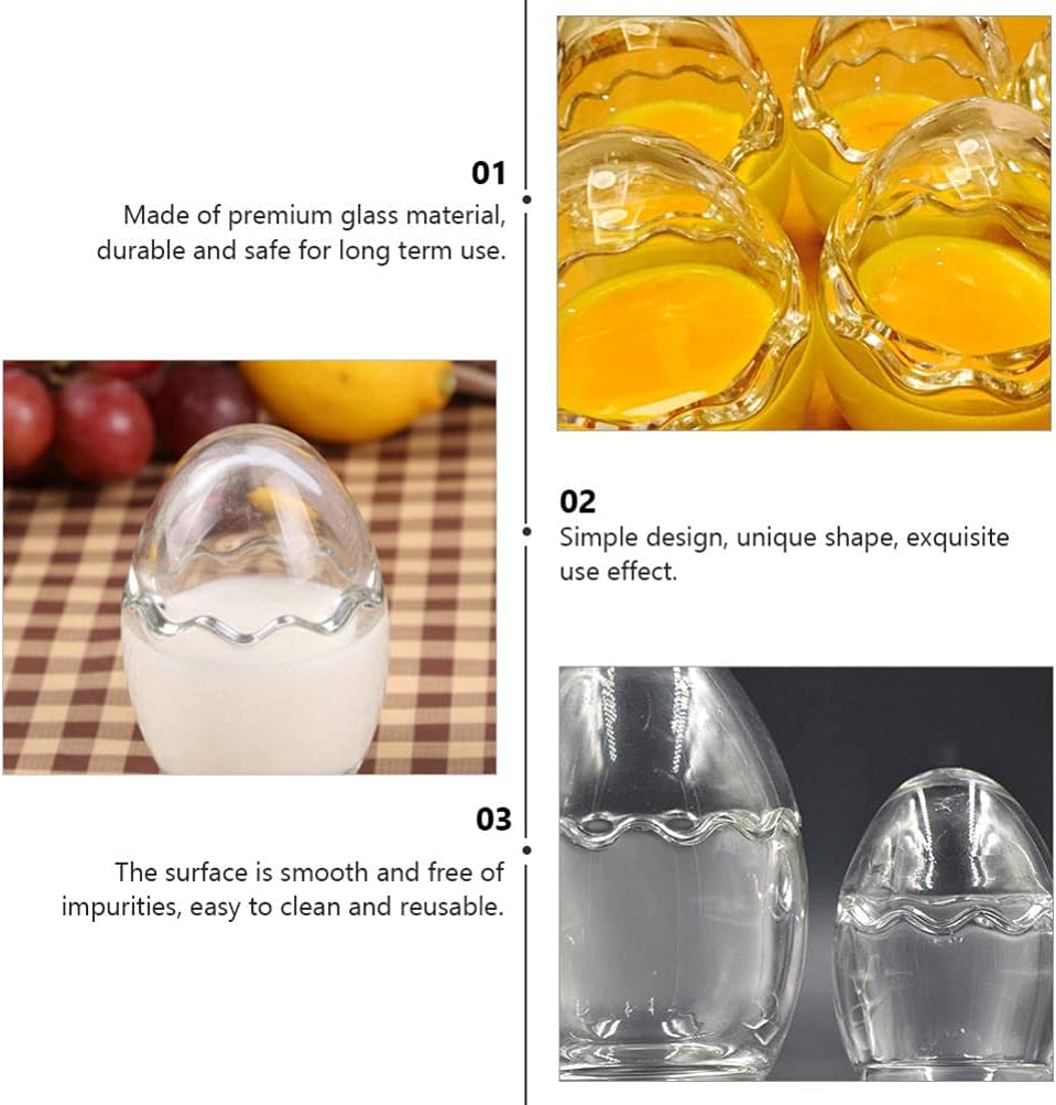 YARNOW 4 Stück Eierschalenbecher Geleebecher Aus Glas Tulpen-eisbecher Klarer Puddingbecher Kleine D