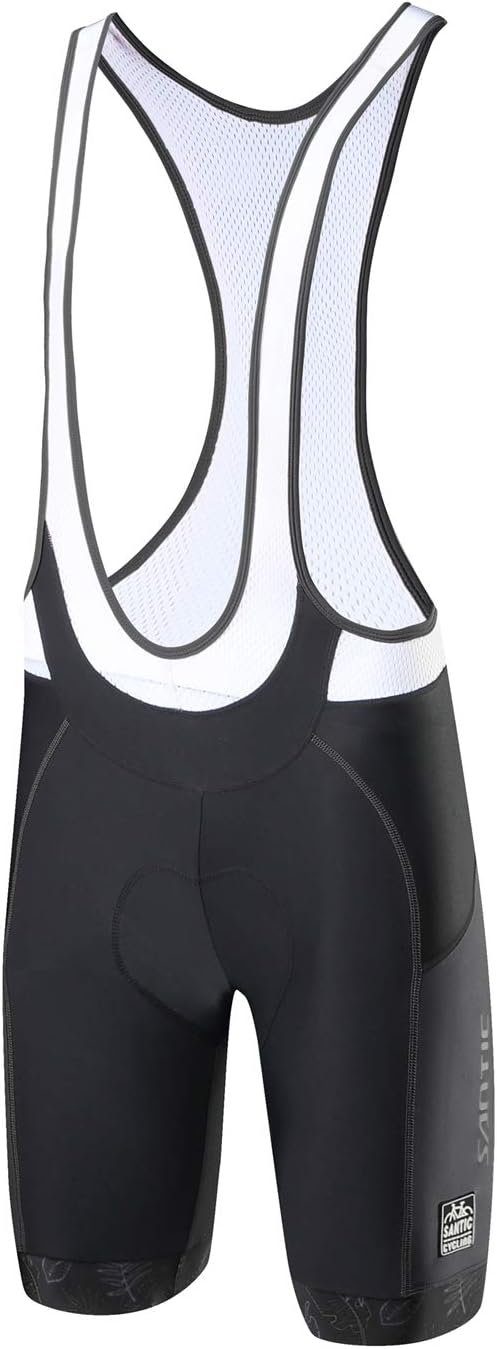Santic Trägerhose Fahrrad Herren Fahrradhose Kurz mit Sitzpolster Radhose Herren Kurz Gepolstert, Sc