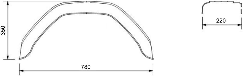 HGW Paar Kotflügel für Pkw-Anhänger (Kunststoff 22/78cm), Kunststoff 22/78cm