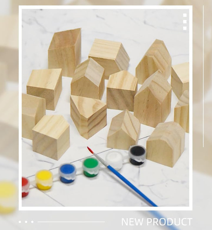 14er Set Dekohäuschen zum Hinstellen und Bemalen DIY Haus Deko Figuren aus Holz Holzhaus Holzhäuser