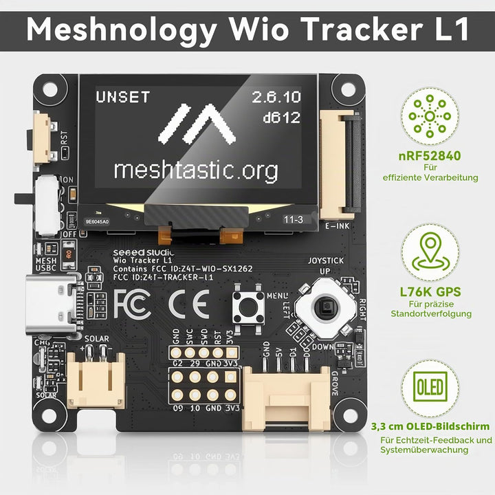 Wio Tracker L1 Board mit 3000mAh Akku – SX1262 nRF52840 Kit für AR duino Meshtastic LoRa, Blue Tooth