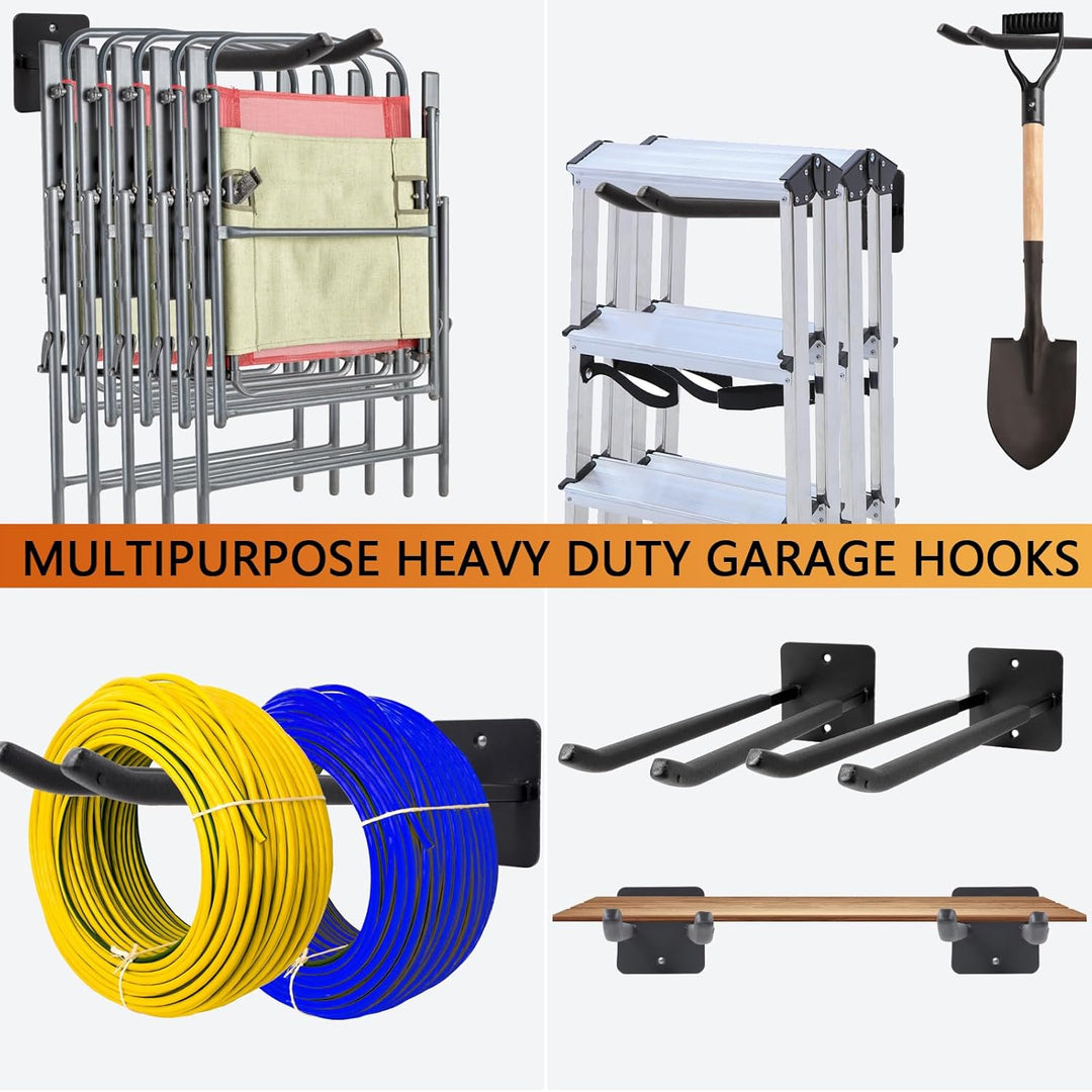 Sinoer Verbesserte Hochleistungs-Garagenhaken, Garagenhaken aus Nutzstahl, 14-Zoll-Doppelhaken für d