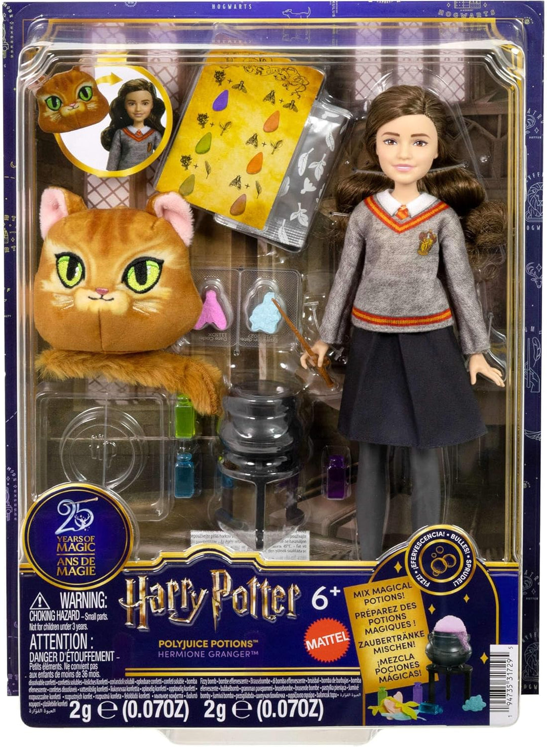 Mattel Harry Potter-Spielzeug, Spielset mit Vielsaft-Trank Hermine Granger-Puppe, typisches Hogwarts