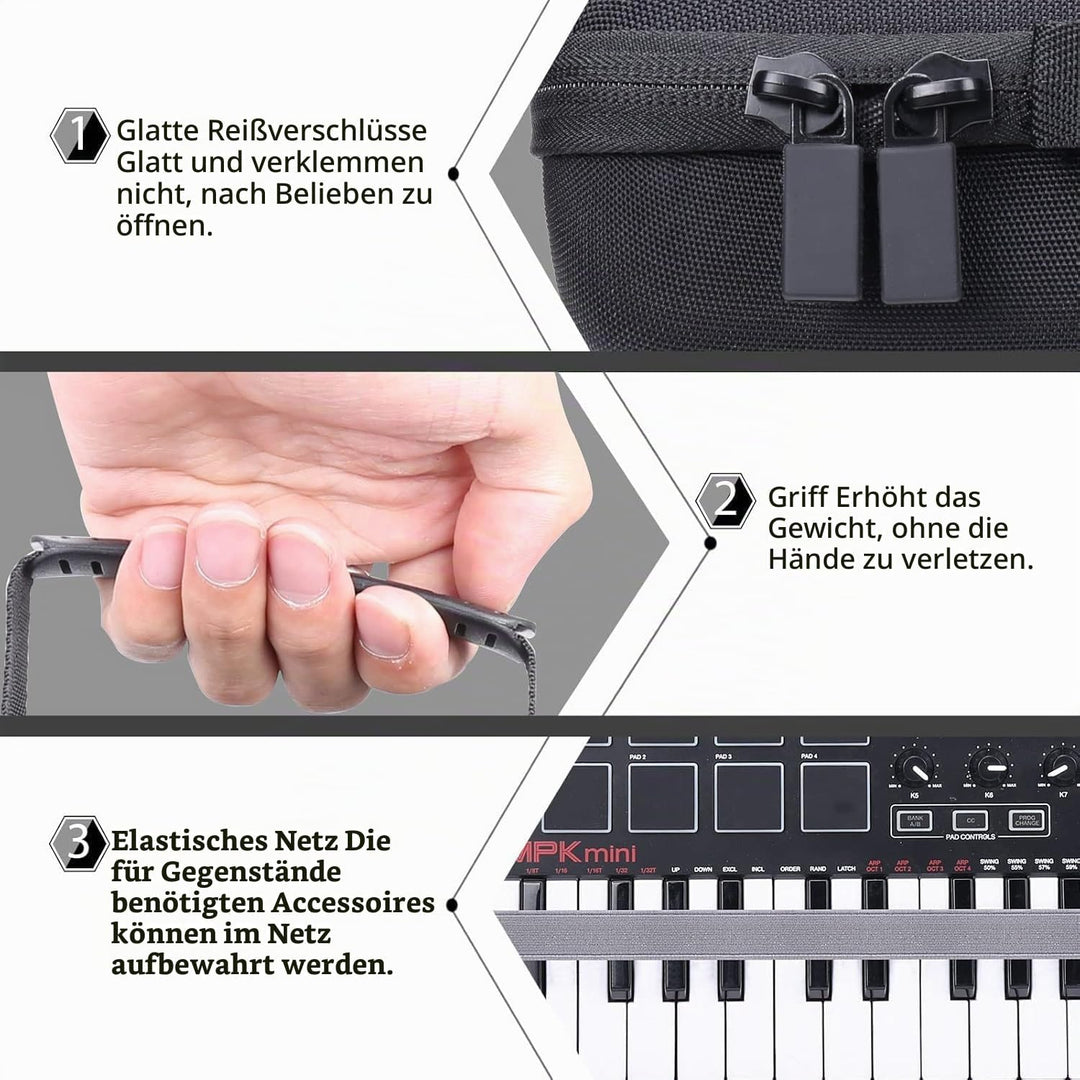 co2CREA Case Hart reiseschutzhülle Etui Tasche für AKAI Professional MPK Mini MK3 /MPK Mini MKII 25-