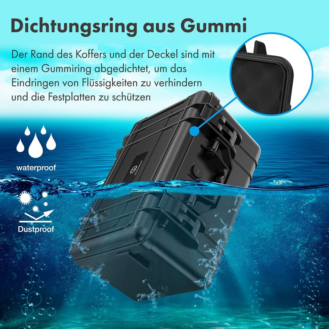 GRAUGEAR | Schutzkoffer für Festplatten | 3,5“ & 2,5“ & M.2 HDD/SSDs | Festplatten-Koffer bis zu 19