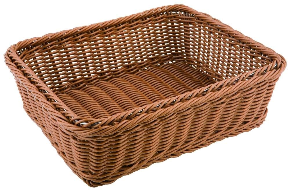 APS 40222 Korb, GN 1/2, 32,5 x 26,5 cm, Höhe 6,5 cm, mit Edelstahldraht im Rand, Polypropylen, beige
