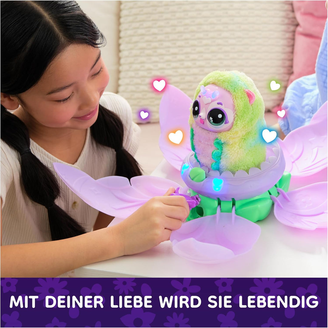 Hatchimals Bloomables Puppyfly, Interaktives Spielzeug mit Überraschung, doppelter Verwandlung und ü