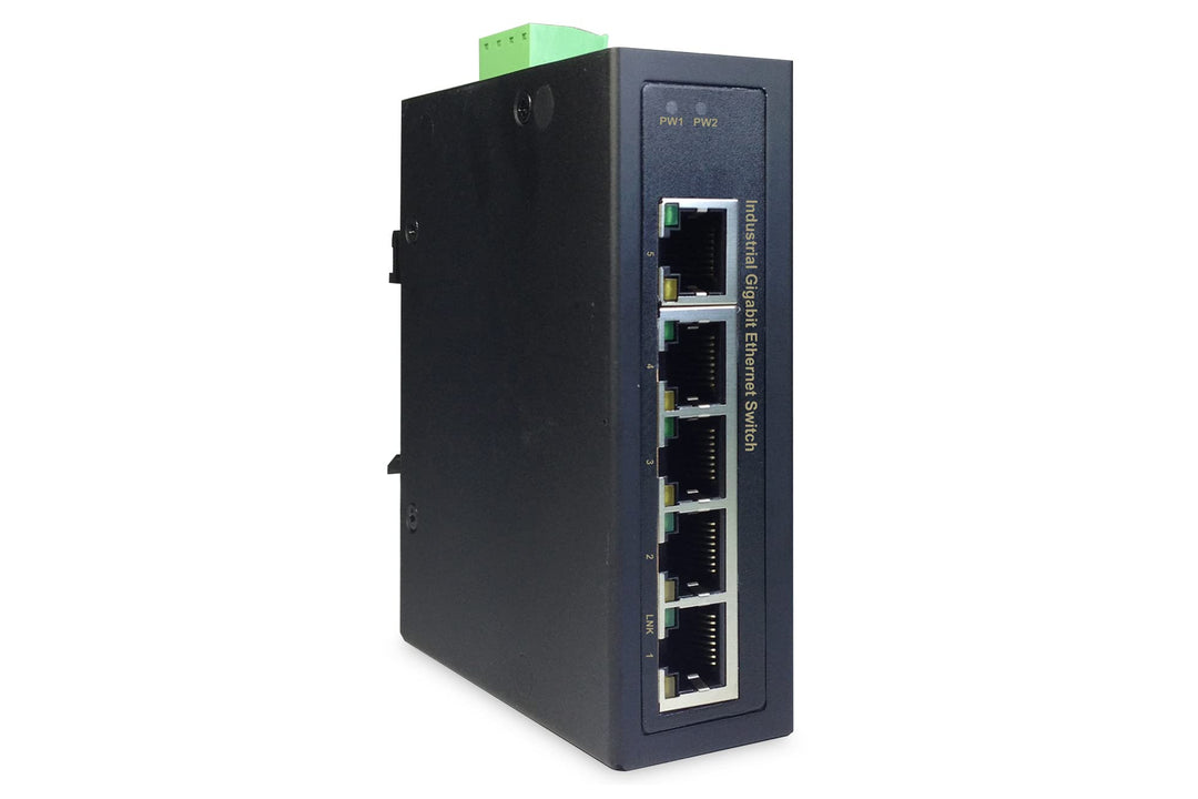 DIGITUS Netzwerk-Switch 5-Port - Hutschiene oder Wand-Montage - Gigabit Ethernet RJ45 Buchsen - DIN-