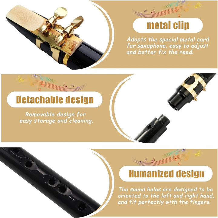 Mini Saxophon Spielbar Tragbares Instrumente Taschensaxophon Schwarz Pocket Saxophone Kit mit Saxoph