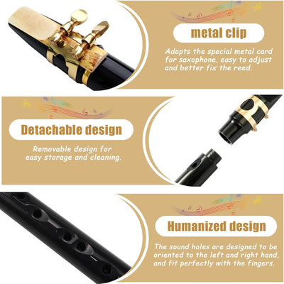 Mini Saxophon Spielbar Tragbares Instrumente Taschensaxophon Schwarz Pocket Saxophone Kit mit Saxoph
