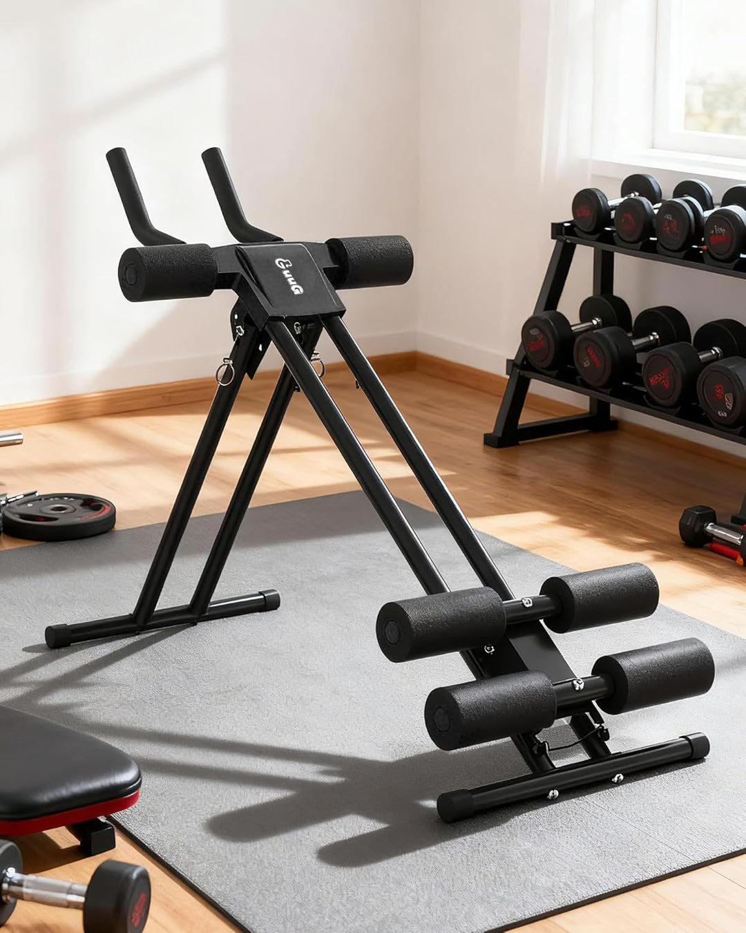 GUUG Bauchmuskeltrainer Bauchtrainer für Zuhause: Bauch Trainingsgerät Klappbar Bauchmuskeltraining