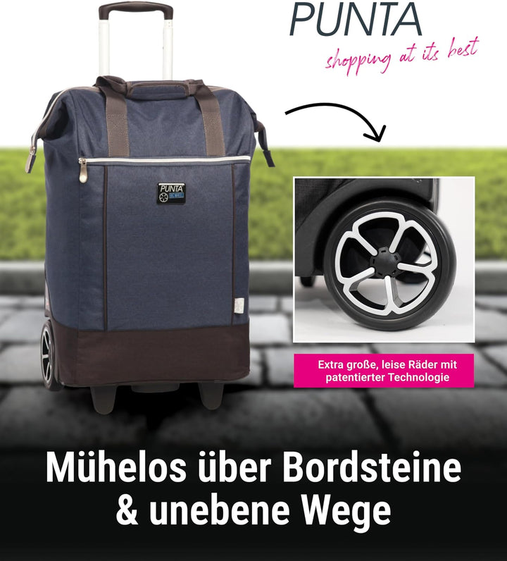 Punta® Einkaufstrolley Big Wheel 40L | grosser & Stabiler Einkaufsroller mit XL-Rädern | leise & lei