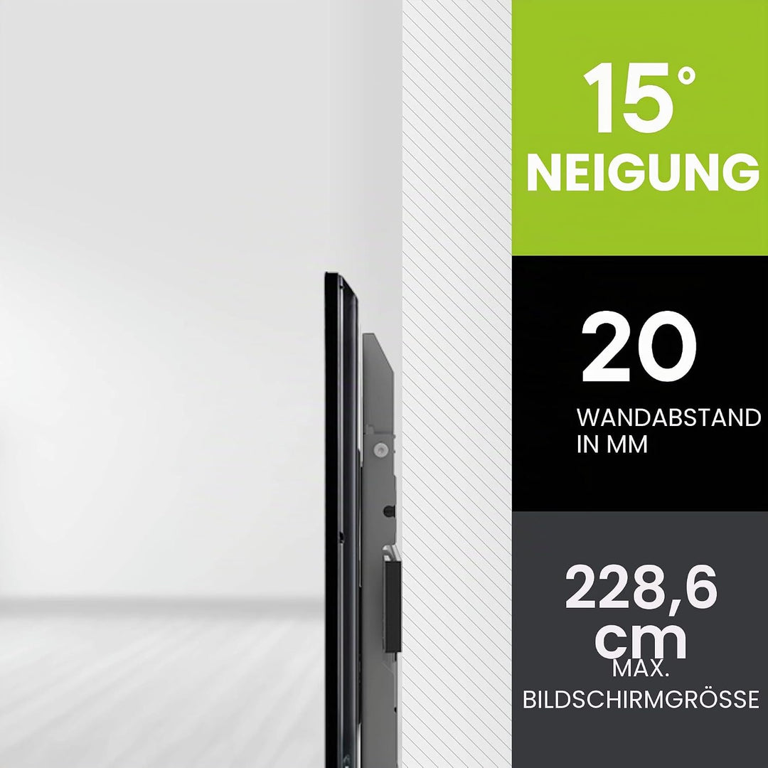 One for All TV-Wandhalterung - Neigbar Fernseher Halterung - Curved 4K OLED QLED LED Flachbildfernse