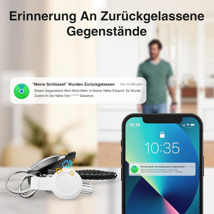 Air Tracker Tag 4-Pack - Smart GPS Tracker Kompatibel mit Apple Wo ist? (iOS NUR) mit Schutzhülle,Wa