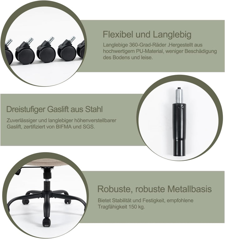 CASTLOVE Ergonomischer Bürostuhl - Schreibtischstuhl mit Rückenlehne - Hochklappbare Armlehne - Hohe