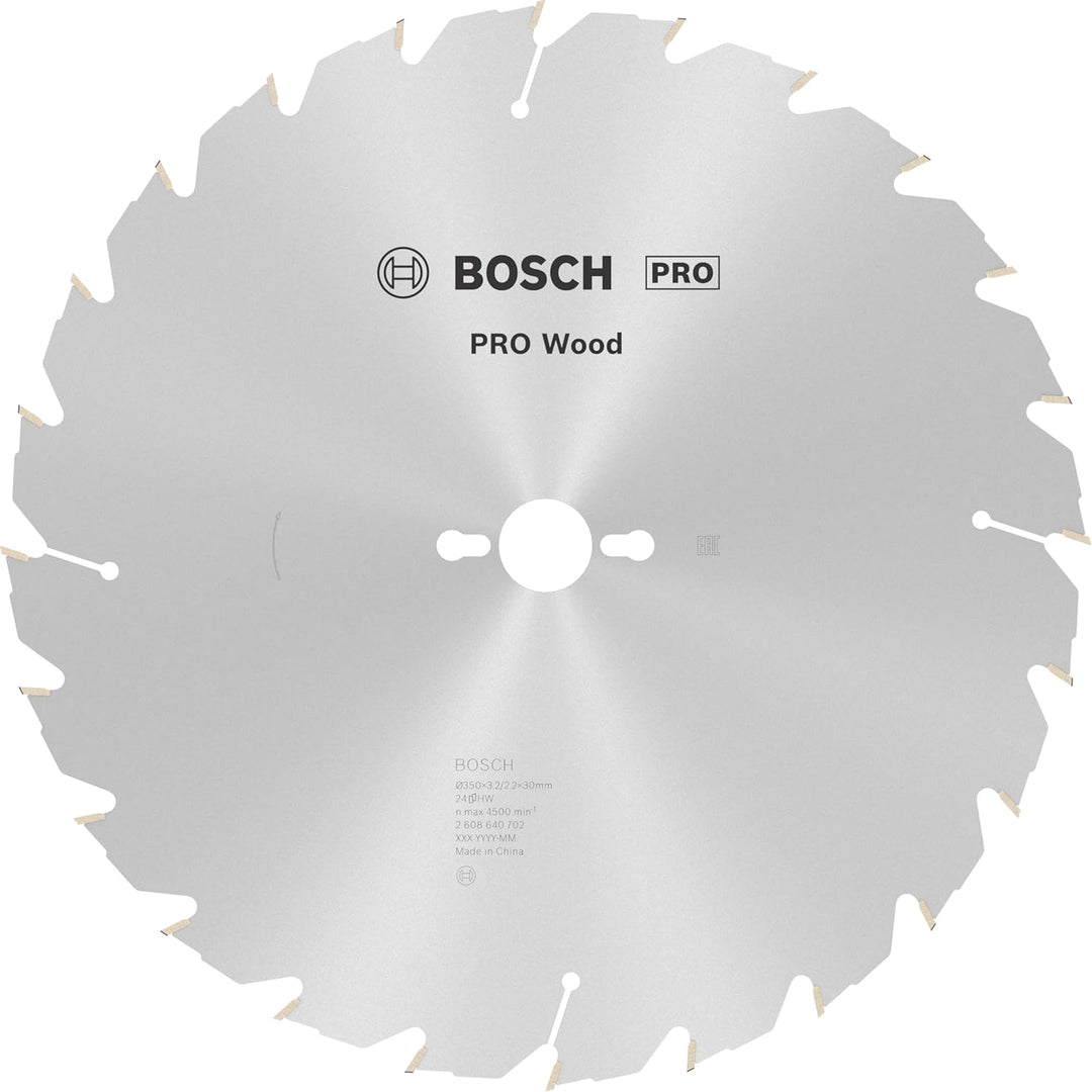 Bosch 1x PRO Wood Longlife Kreissägeblatt für Netz-Tischkreissägen (für Weichholz, Hartholz, Ø mm, P