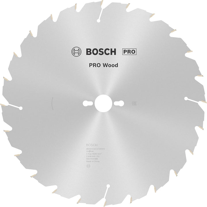 Bosch 1x PRO Wood Longlife Kreissägeblatt für Netz-Tischkreissägen (für Weichholz, Hartholz, Ø mm, P