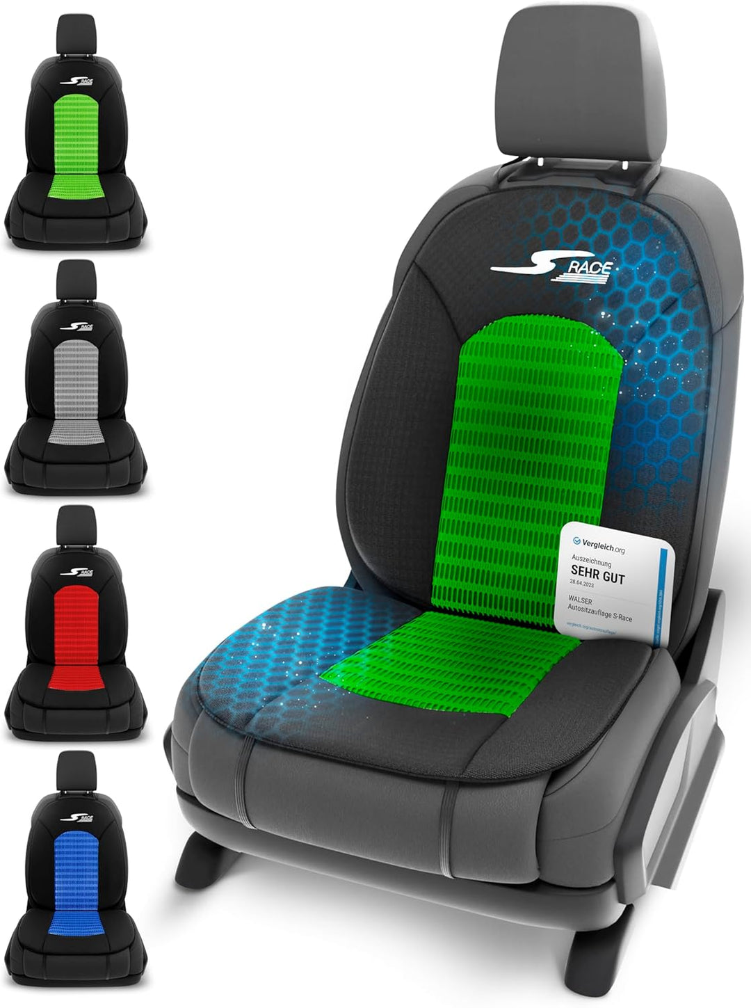Walser Car Comfort Auto-Sitzauflage S-Race, Auszeichnung Sehr Gut* Autositzauflage, Sitzkissen-PKW,