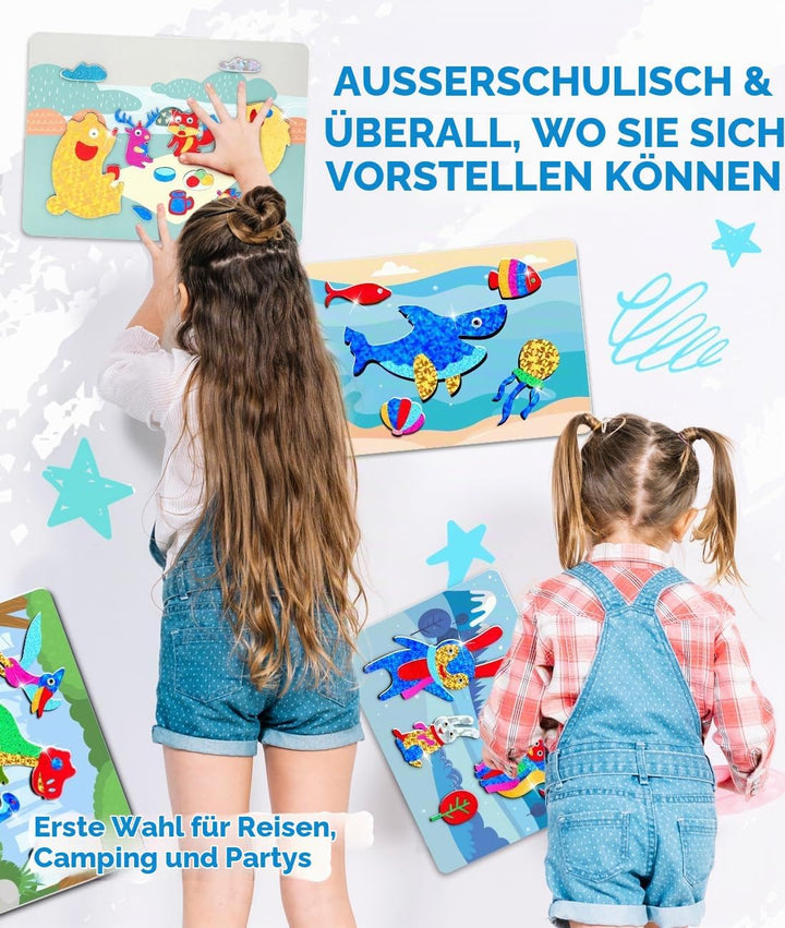 ZMLM Bunte Folie Kinderspielzeug - Ocean World &amp; Animals Spielzeugset - Kunst &amp; Bastelbedarf für 4+
