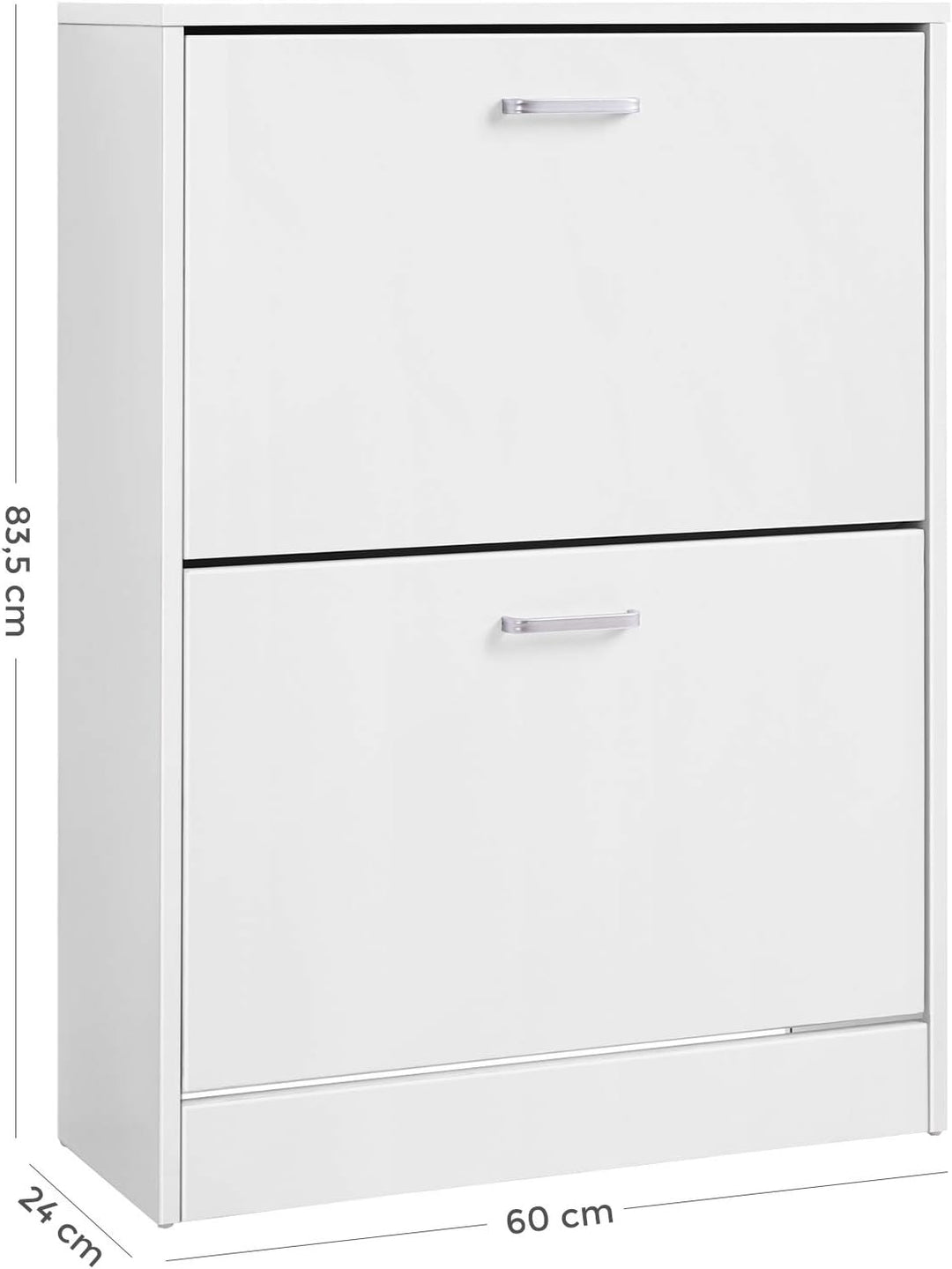 VASAGLE Schuhschrank mit 2 Klappen, Schuhkipper, Trennwände verstellbar und abnehmbar, für 12 Paar D