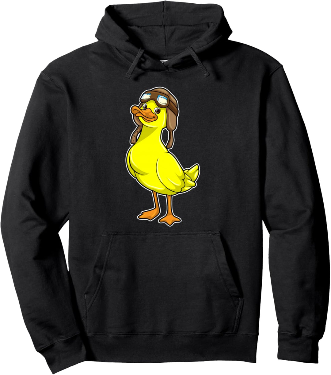 Ente Pilot Mütze Brille Pullover Hoodie