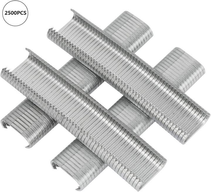 2500 Stück Metall Spikes für Schweineringe, 8mm C Klammern, M Spike Set für Tiergehege Schweineringe
