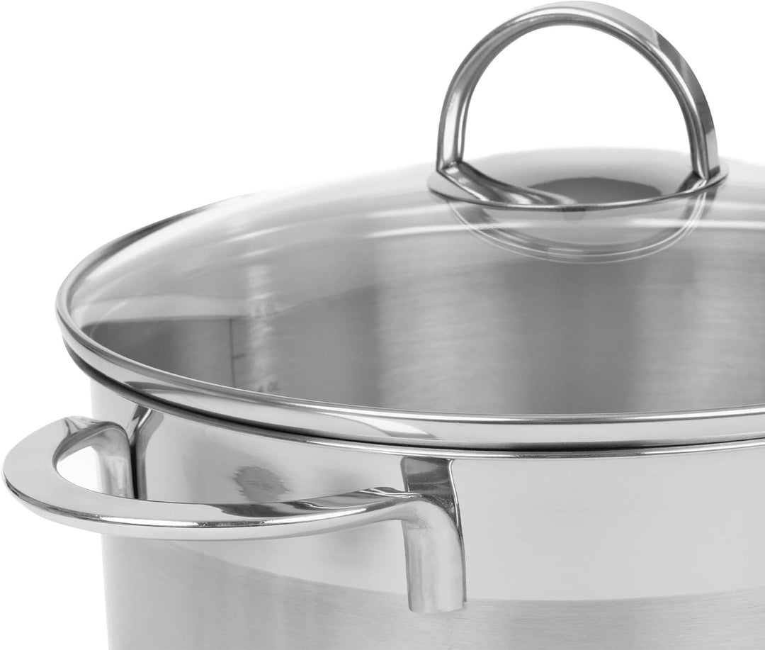 GRÄWE Kochtopf inkl. Glasdeckel, 3 l, Spülmaschinengeeignet, Topf für Induktion, Edelstahl, Ø 20 cm,