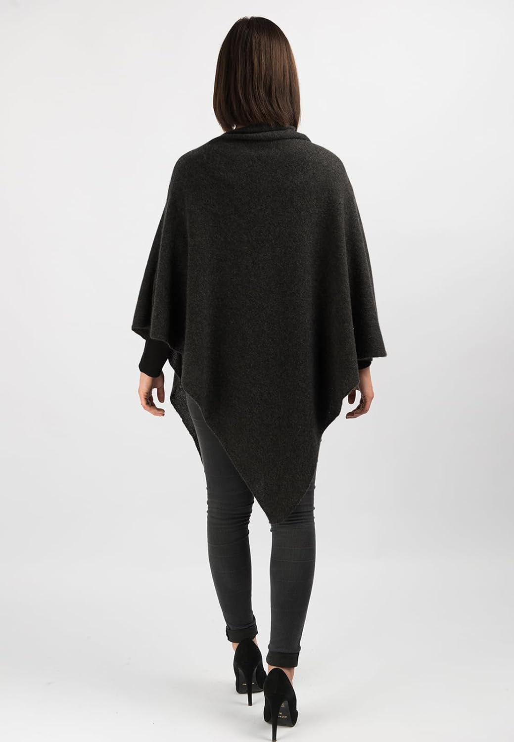 Dalle Piane Cashmere - Poncho aus 100% Kaschmir - Made in Italy - für Frau Einheitsgrösse Anthrazit,