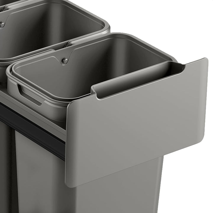 SVITA EM3x10 Einbaumülleimer 30L (3x10L) 3 Fächer mit Deckel Mülltrennsystem 3fach Küche Unterschran