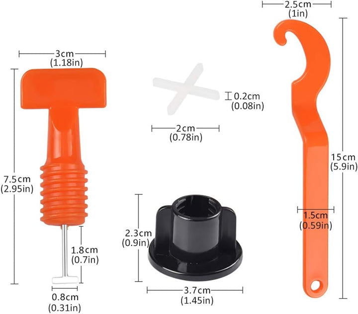 60 Sets Fliesen Nivelliersystem, HUYU Verlegehilfen, Fliesen Leveler Spacer, Abstandshalter Keile, F