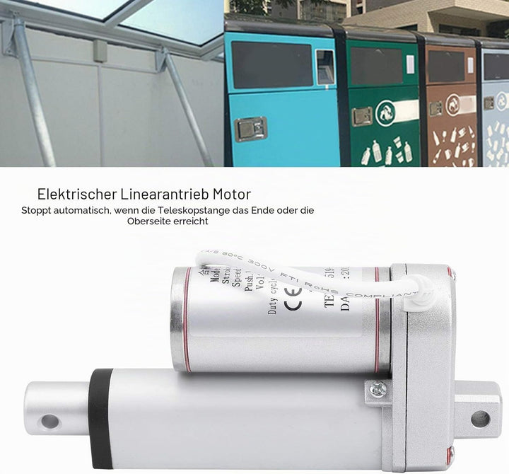 Elektrischer Linearantrieb Motor, Hebesystem Putter 100 Kg Last Linearmotor, 50 mm Hub Elektrozylind