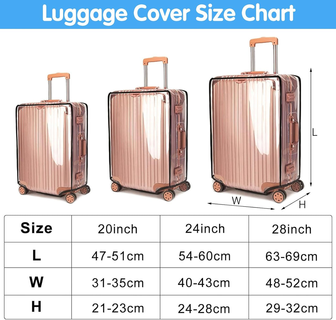 KEAGAN 3 Stück Kofferhülle Kofferschutzhülle Transparente PVC Koffer Schutzhülle Wasserdicht Staubdi