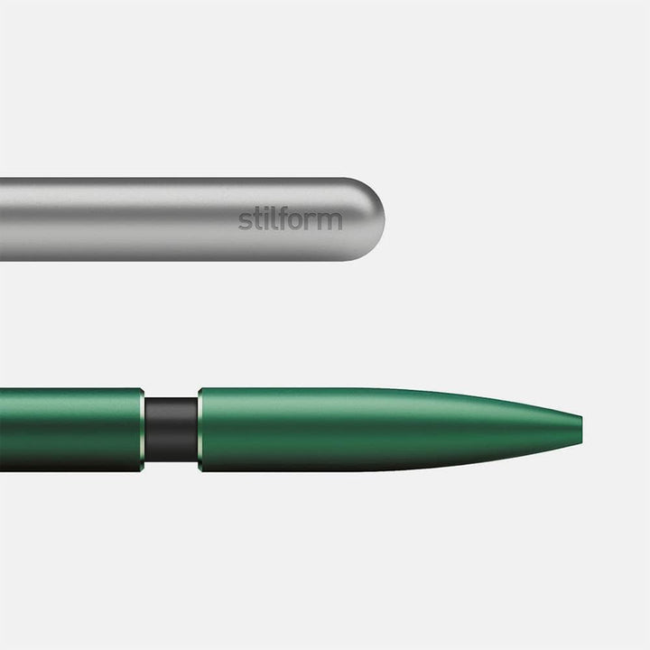 stilform 200028 Kugelschreiber aus Aluminium – patentierter Ballpoint Pen, verschiebbare Kappe mit M