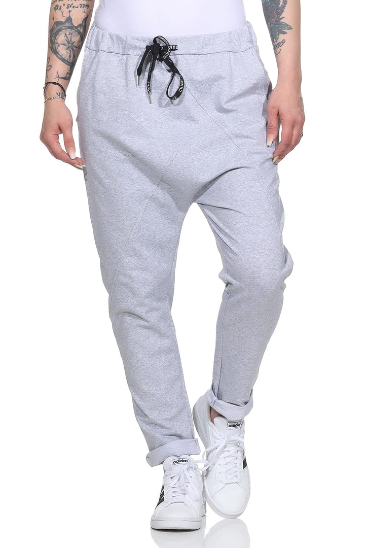 ZARMEXX Damen Baumwoll Freizeithose Baggy Boyfriend Style Jogger Ladies Pants mit elastischem Bund 3