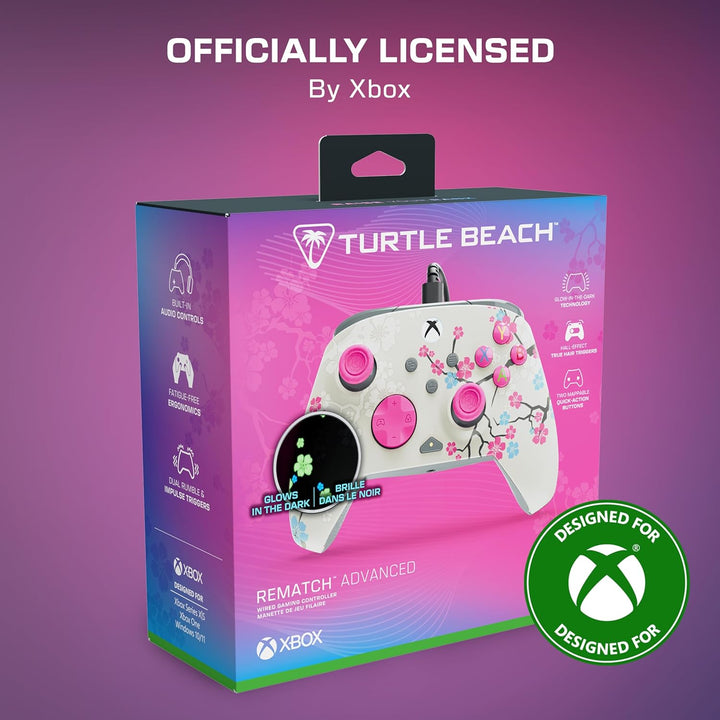 Turtle Beach Rematch Advanced Cherry Blossom Wired Gaming Controller Lizenziert für Xbox Series X, S