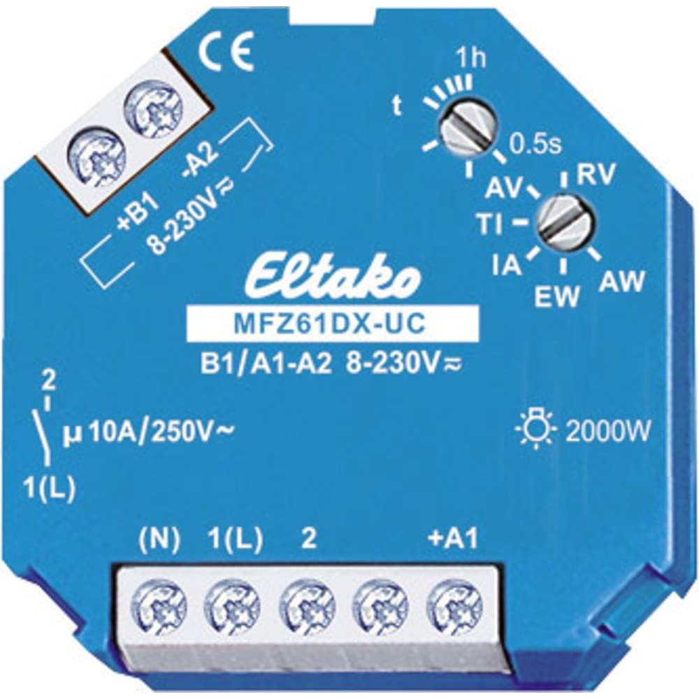 Eltako 2075761 Multifunktionszeitrelais, blau, 6x9x2 cm