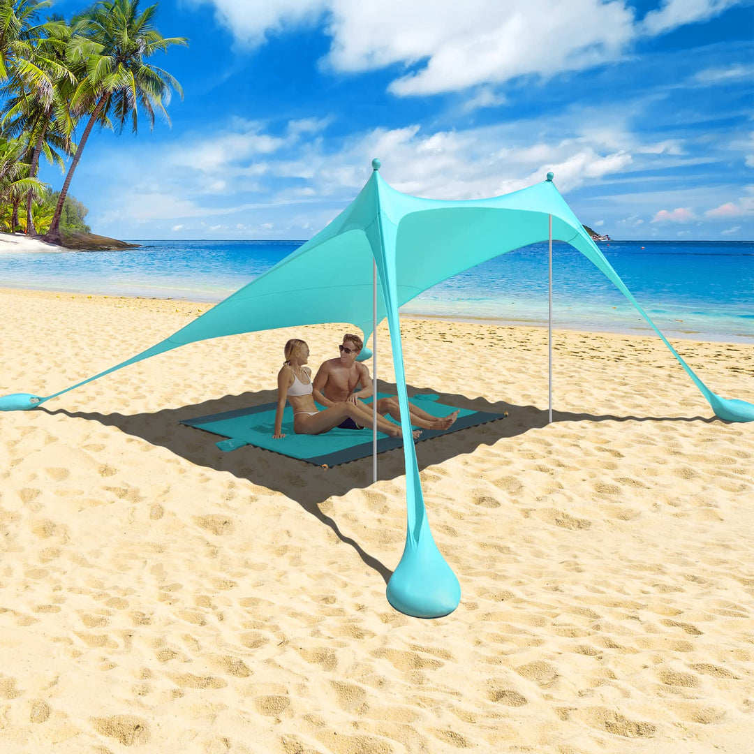 Beach StrandZelt mit Picknickdecke und Sandsack Anchor, Strandmuschel Sonnenschutz Zelt für Strand m