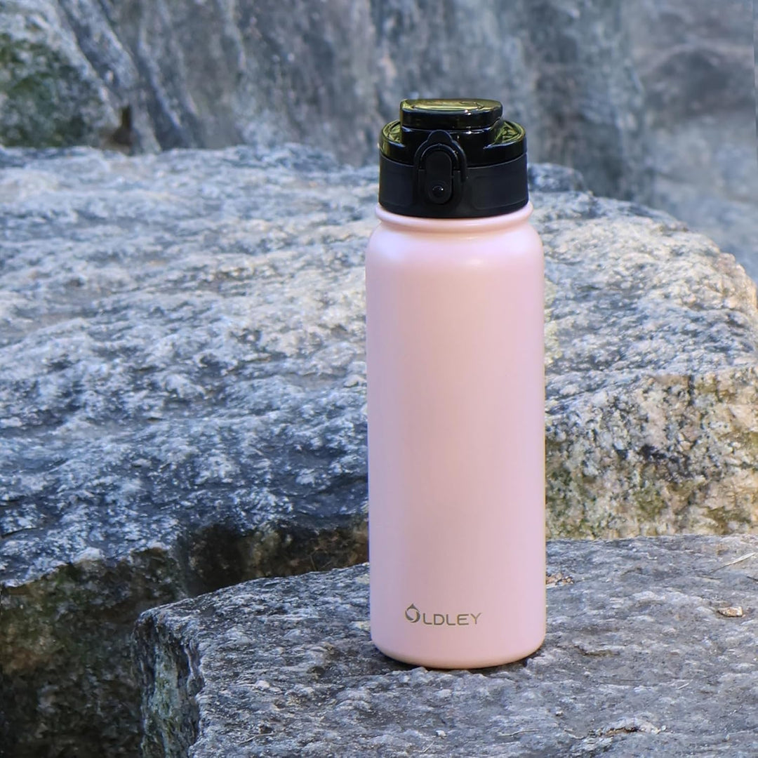 OLDLEY 600ml/20oz Edelstahl-Wasserflasche, Doppelwandige Vakuumflasche, Hält Getränke Heiss und Kalt
