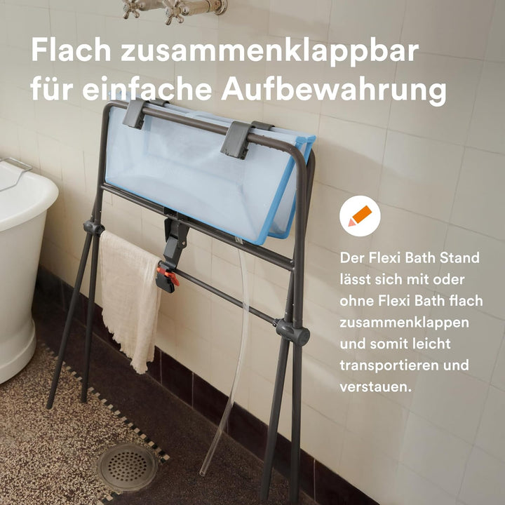 Stokke Flexi Bath (Ocean Blue) + Newborn Support + Flexi Bath Stand - Ideal für Neugeborene & Kinder